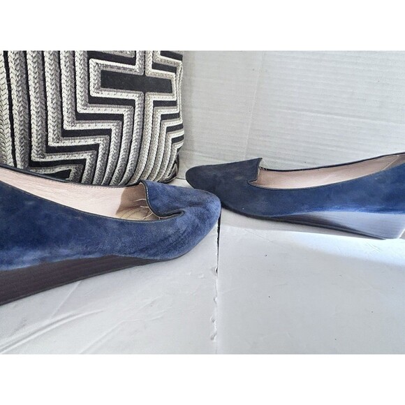 cole haan women 8.5 blue suede wedge - Picture 10 of 15